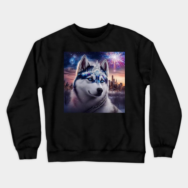 Royal Siberian Husky Crewneck Sweatshirt by Enchanted Reverie